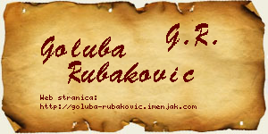 Goluba Rubaković vizit kartica